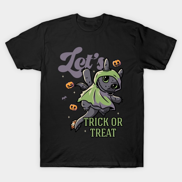 Lets Trick Or Treat Funny Cute Spooky T-Shirt by eduely